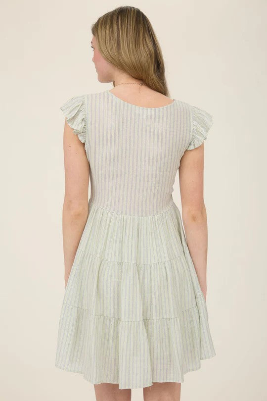 Olive Color Mini Dress