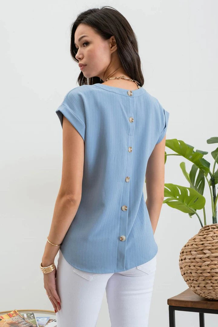 Eyelet Lace Top Blue