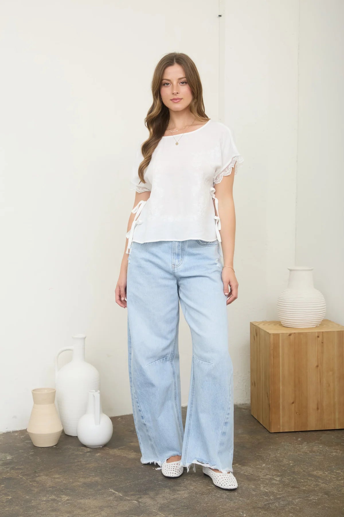 Women's White Lace Top