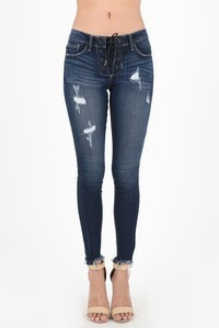 Mid Rise Angle Jeans - Mirror Mirror Boutique