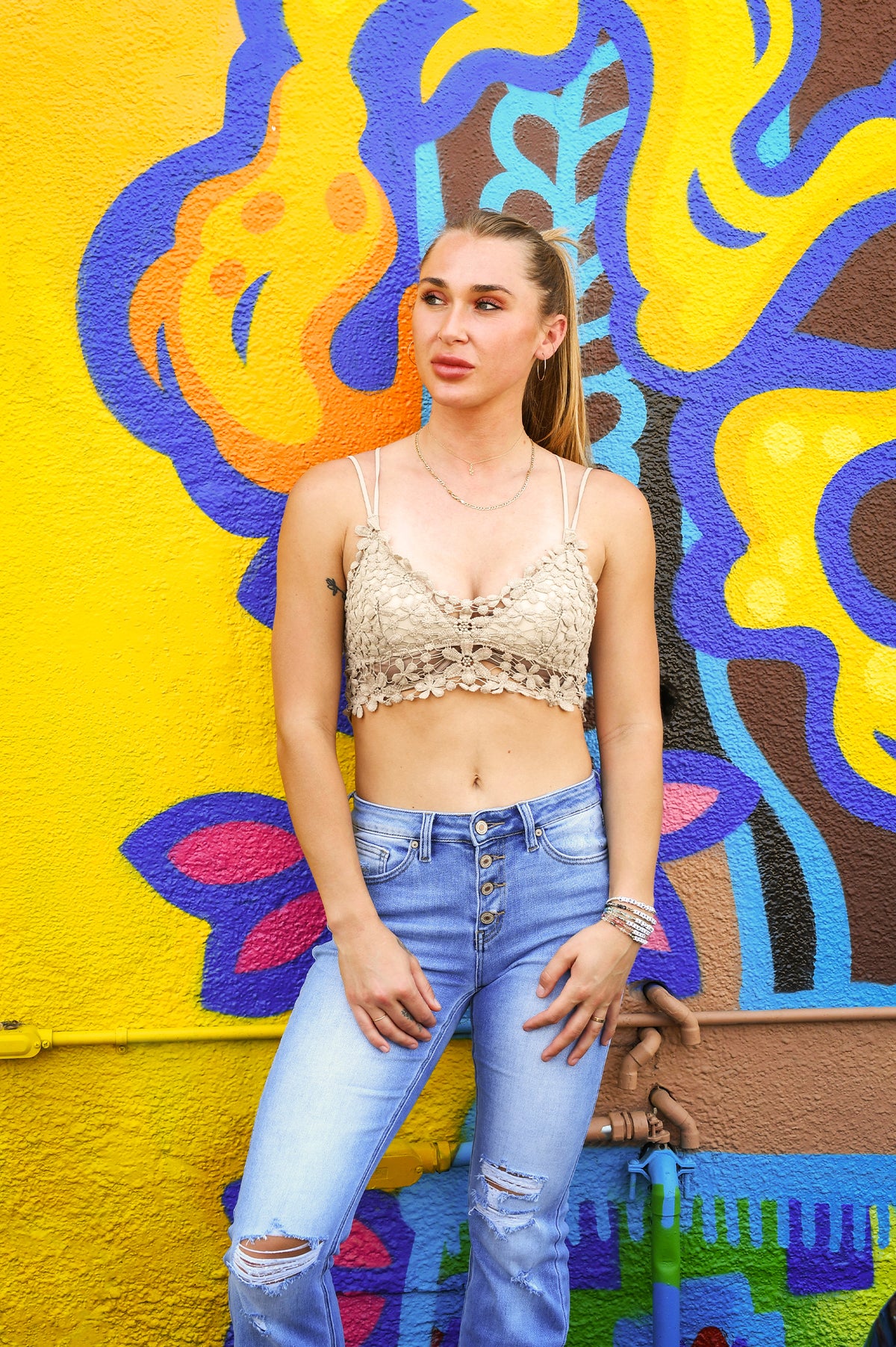 Lace Cropped Top - Mirror Mirror Boutique