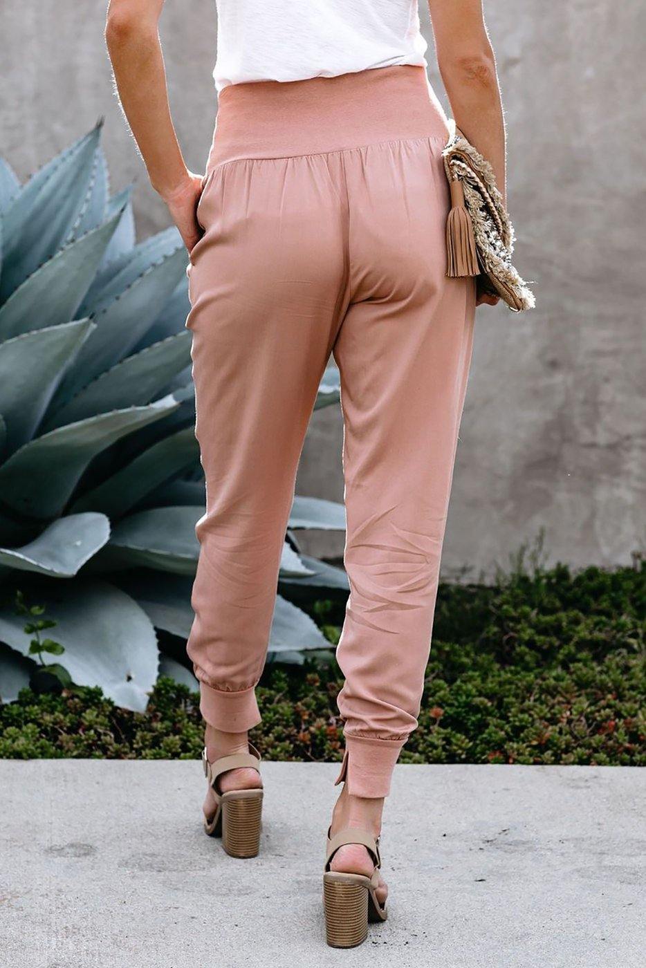 Pocketed Cotton Joggers - Mirror Mirror Boutique