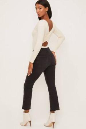Flirty Long Sleeve Cutout Back Bodysuit - Mirror Mirror Boutique