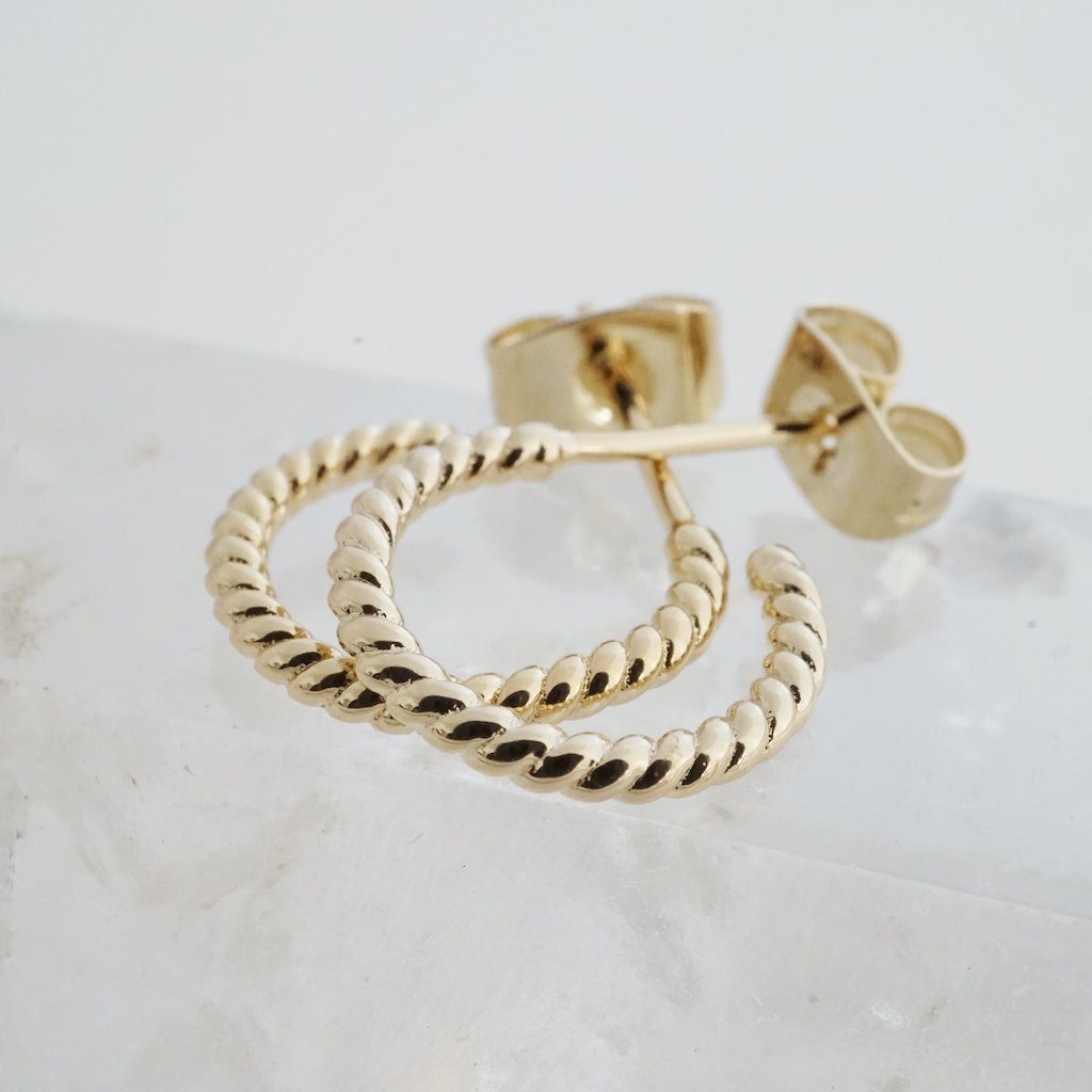Twisted Rope Gold Earrings - Mirror Mirror Boutique